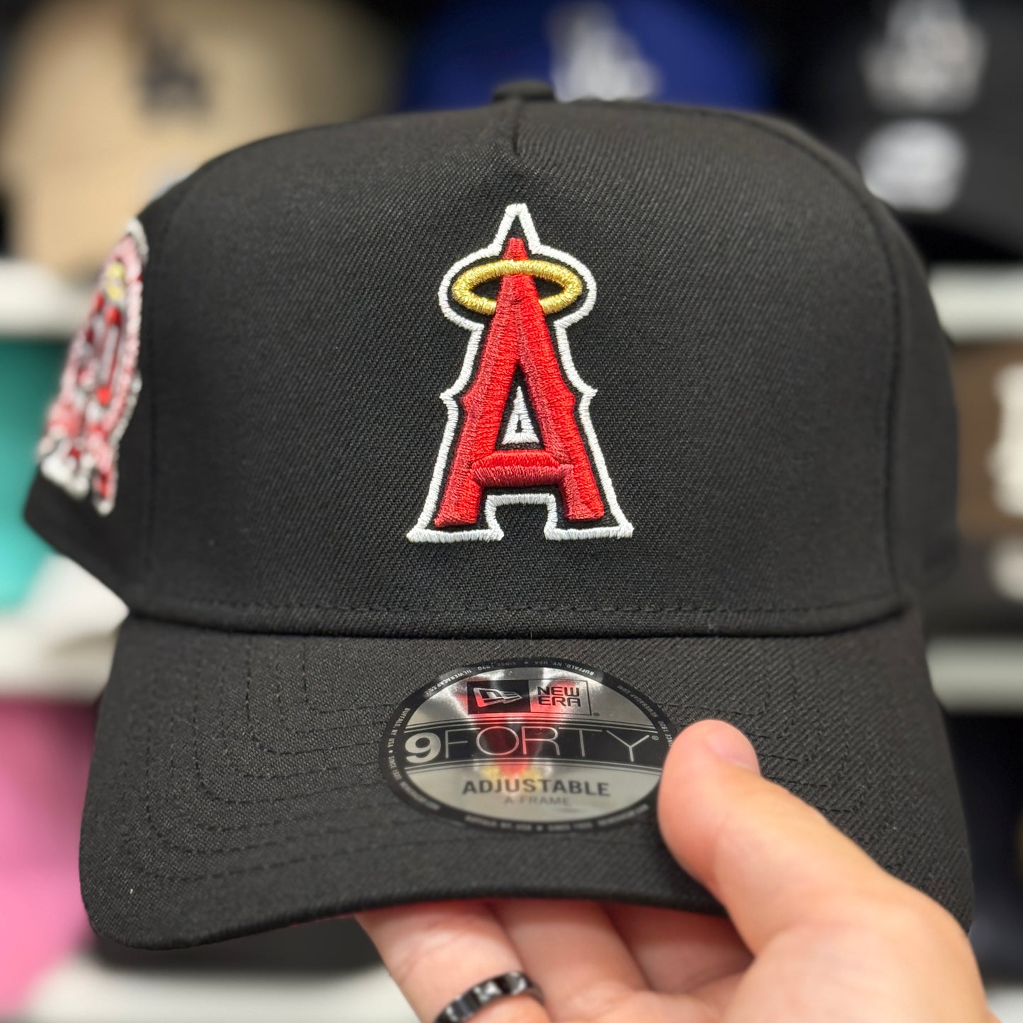 New Era Los Angeles Angels '50th Anniversary' A-Frame 9FORTY Snapback Black/Red Underbrim