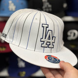 Los Angeles Dodgers 'Pin Stripe' White Twin Enterprises Fitted Hat