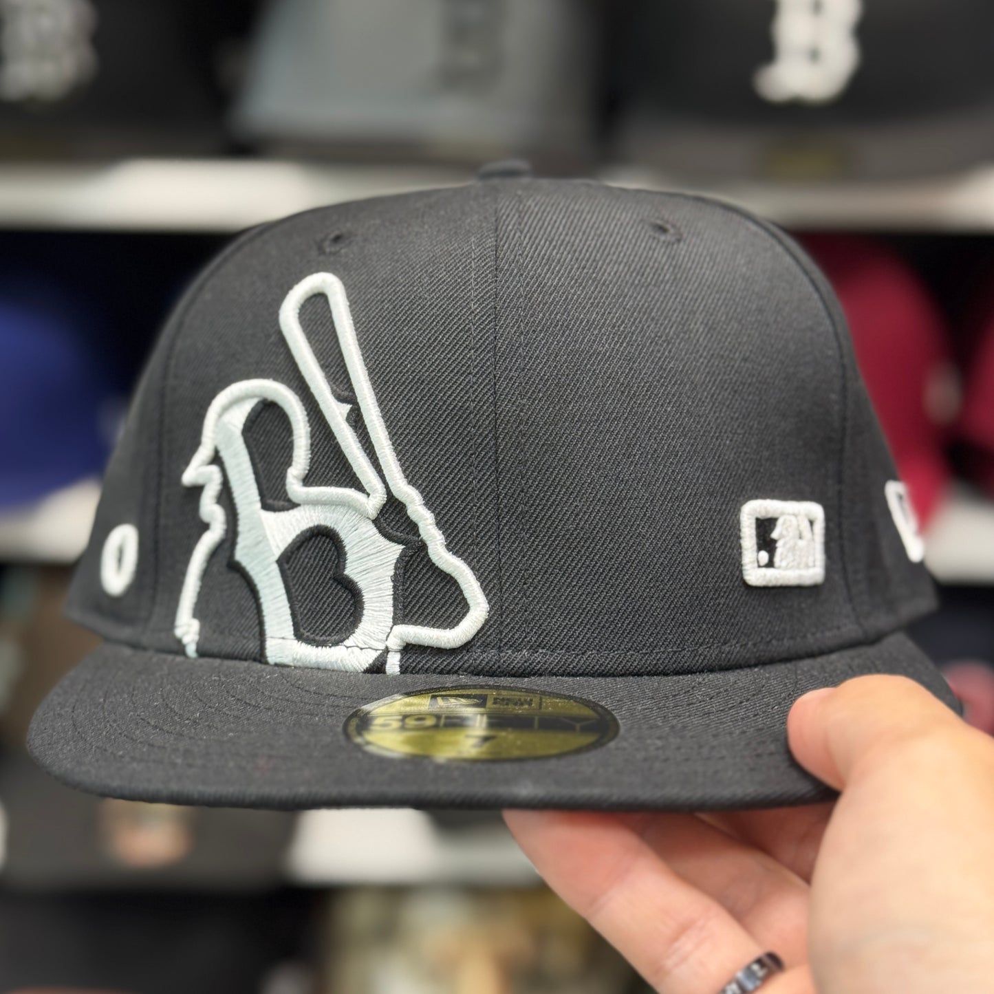 New Era Boston Red Sox 'Batterman' Black 59FIFTY Fitted Hat - Product Image