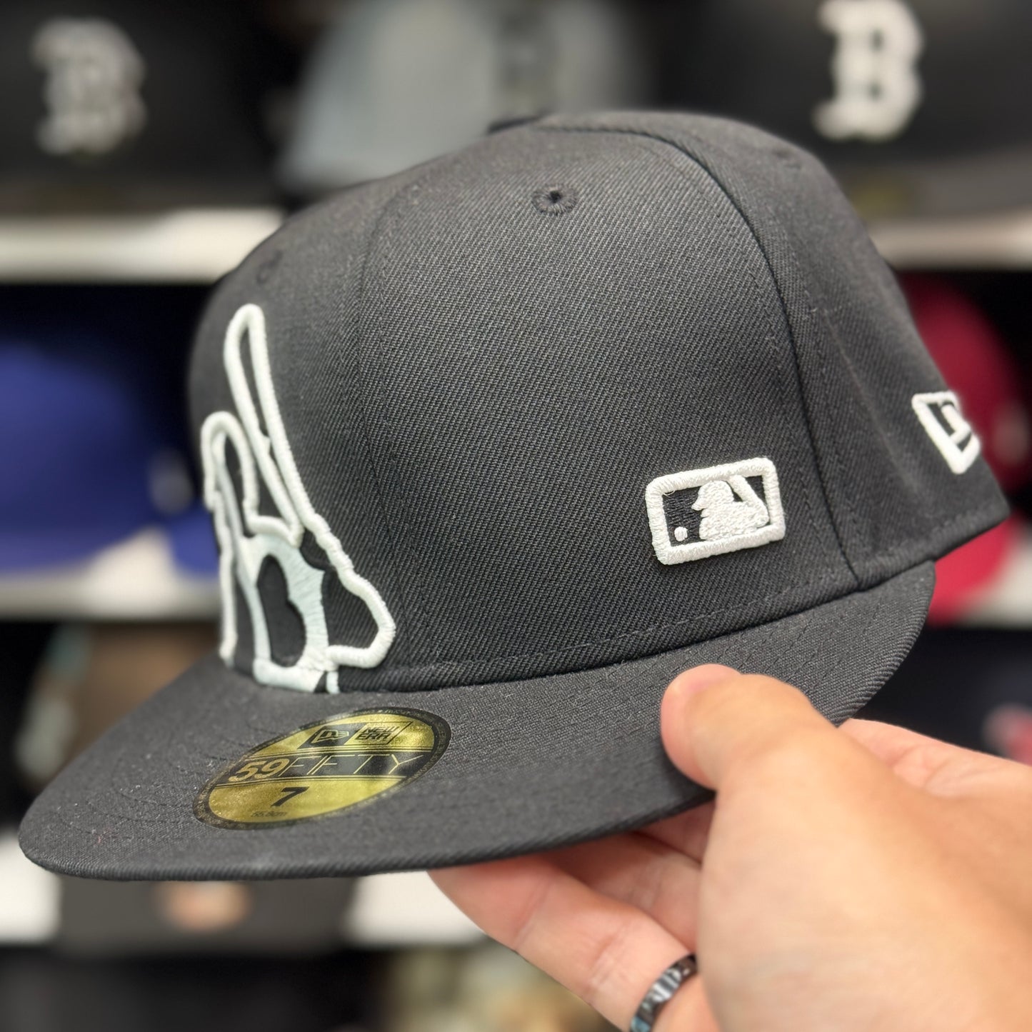 New Era Boston Red Sox 'Batterman' Black 59FIFTY Fitted Hat - Product Image