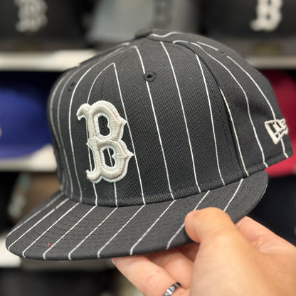 New Era Boston Red Sox 'Pin Stripe' Black 59FIFTY Fitted Hat - Product Image