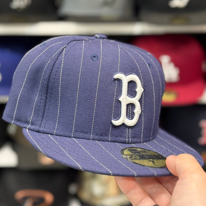 New Era Boston Red Sox 'Pin Stripe' Navy 59FIFTY Fitted Hat - Product Image