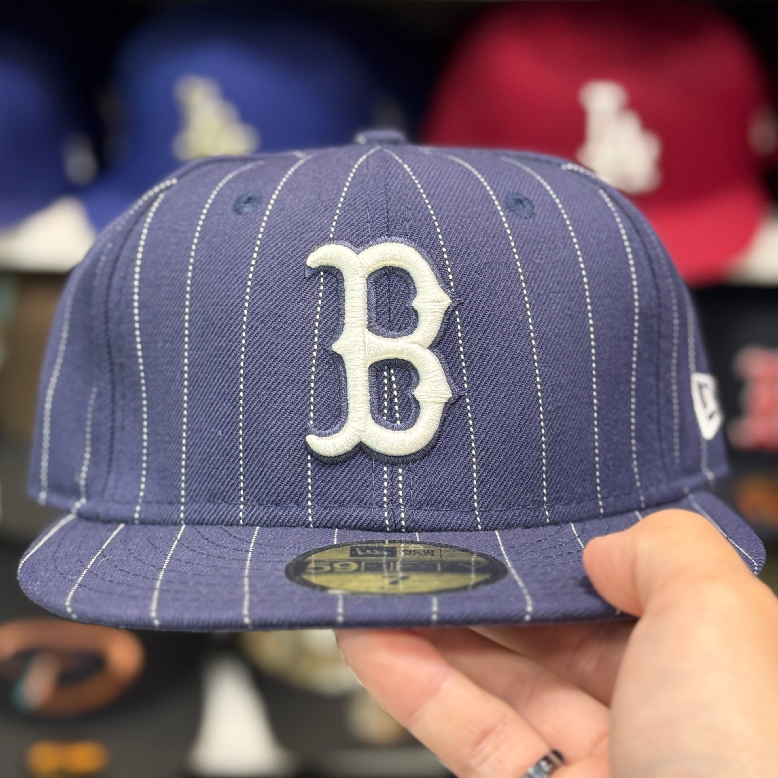 New Era Boston Red Sox 'Pin Stripe' Navy 59FIFTY Fitted Hat - Product Image