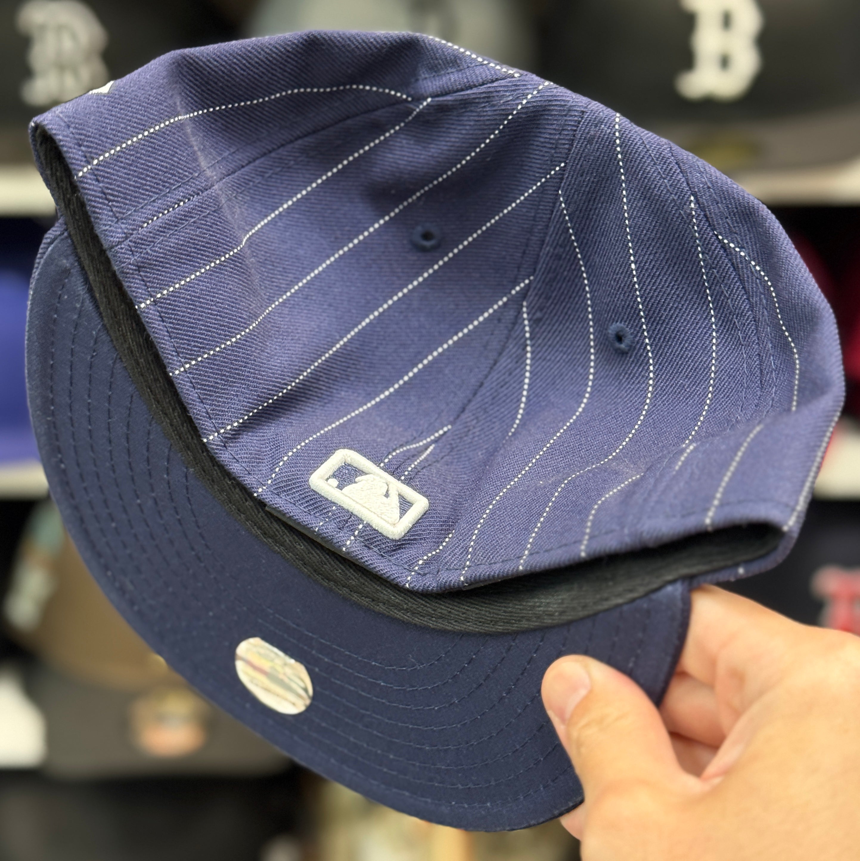 New Era Boston Red Sox 'Pin Stripe' Navy 59FIFTY Fitted Hat - Product Image