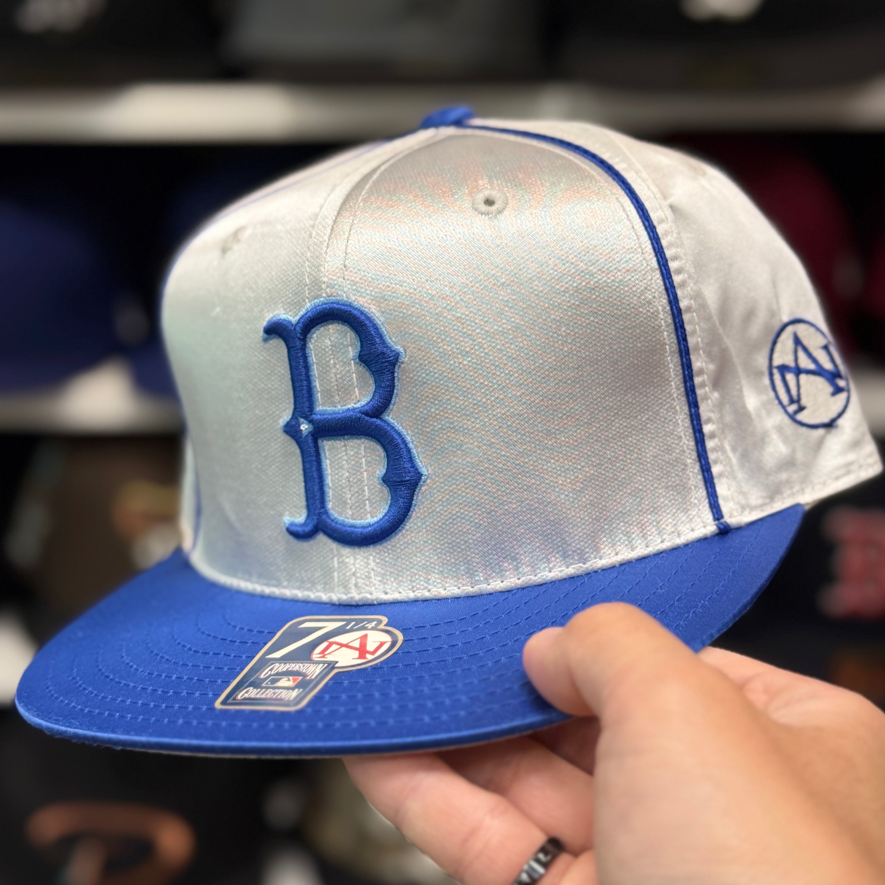 Brookyln Dodgers Silver/Blue American Needle Fitted Hat - Product Image