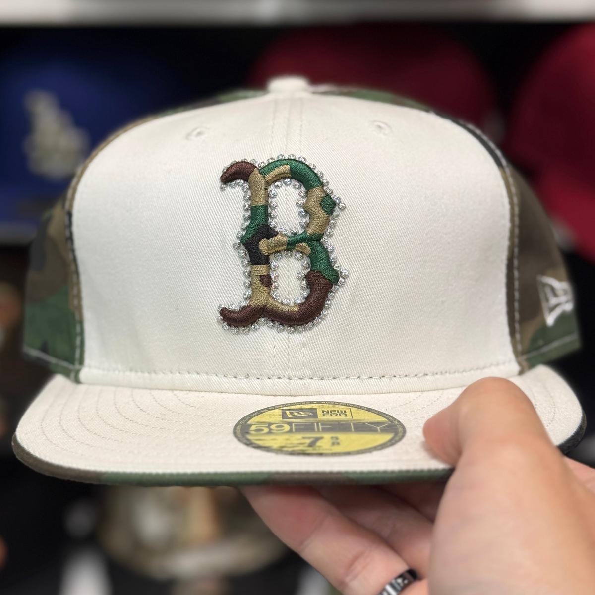 New Era Boston Red Sox 'Studded Camouflage' White 59FIFTY Fitted Hat - Product Image