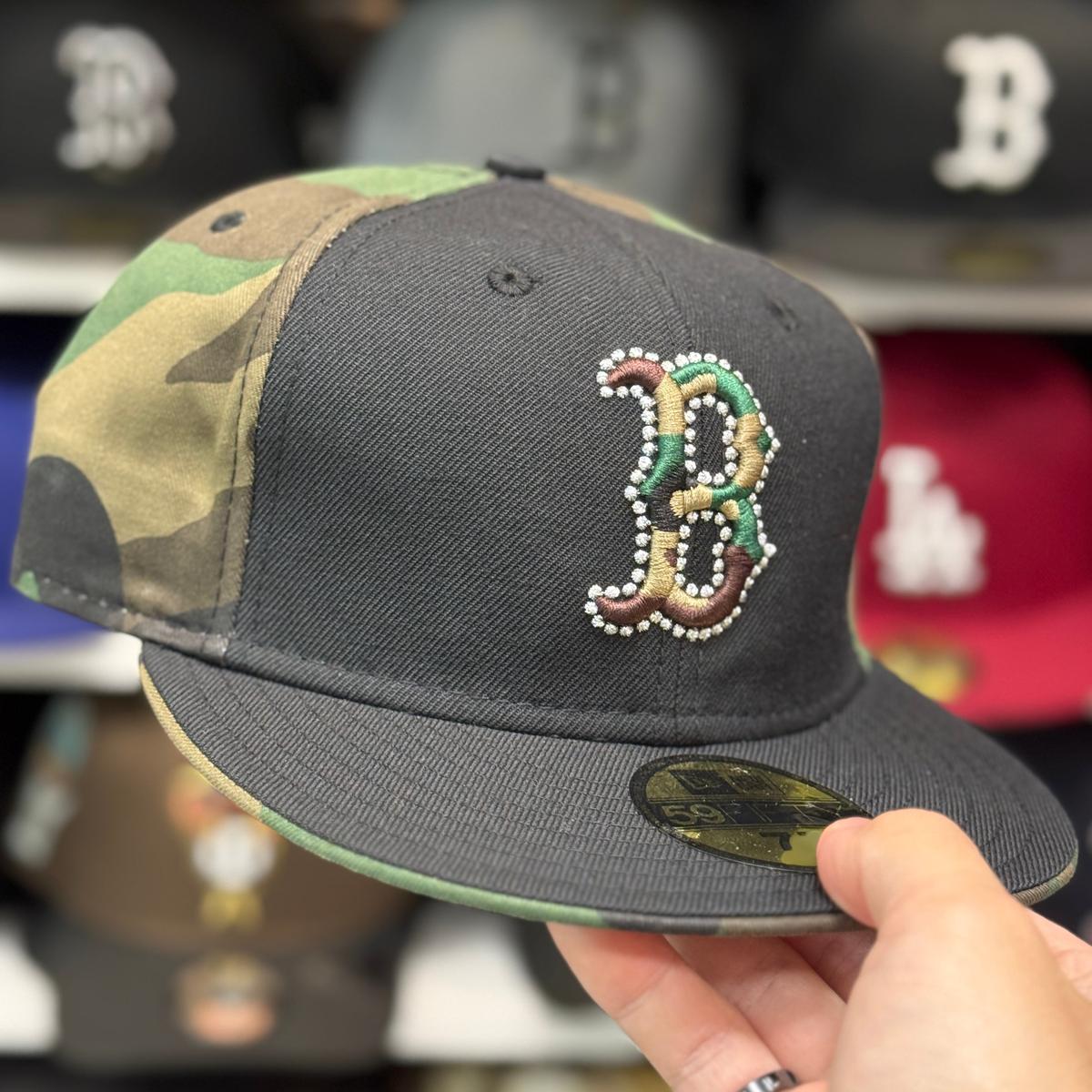 New Era Boston Red Sox 'Studded Camouflage' Black 59FIFTY Fitted Hat - Product Image