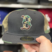 New Era Boston Red Sox 'Studded Camouflage' Black 59FIFTY Fitted Hat - Product Image