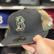 New Era Boston Red Sox 'Studded Camouflage' Black 59FIFTY Fitted Hat - Product Image
