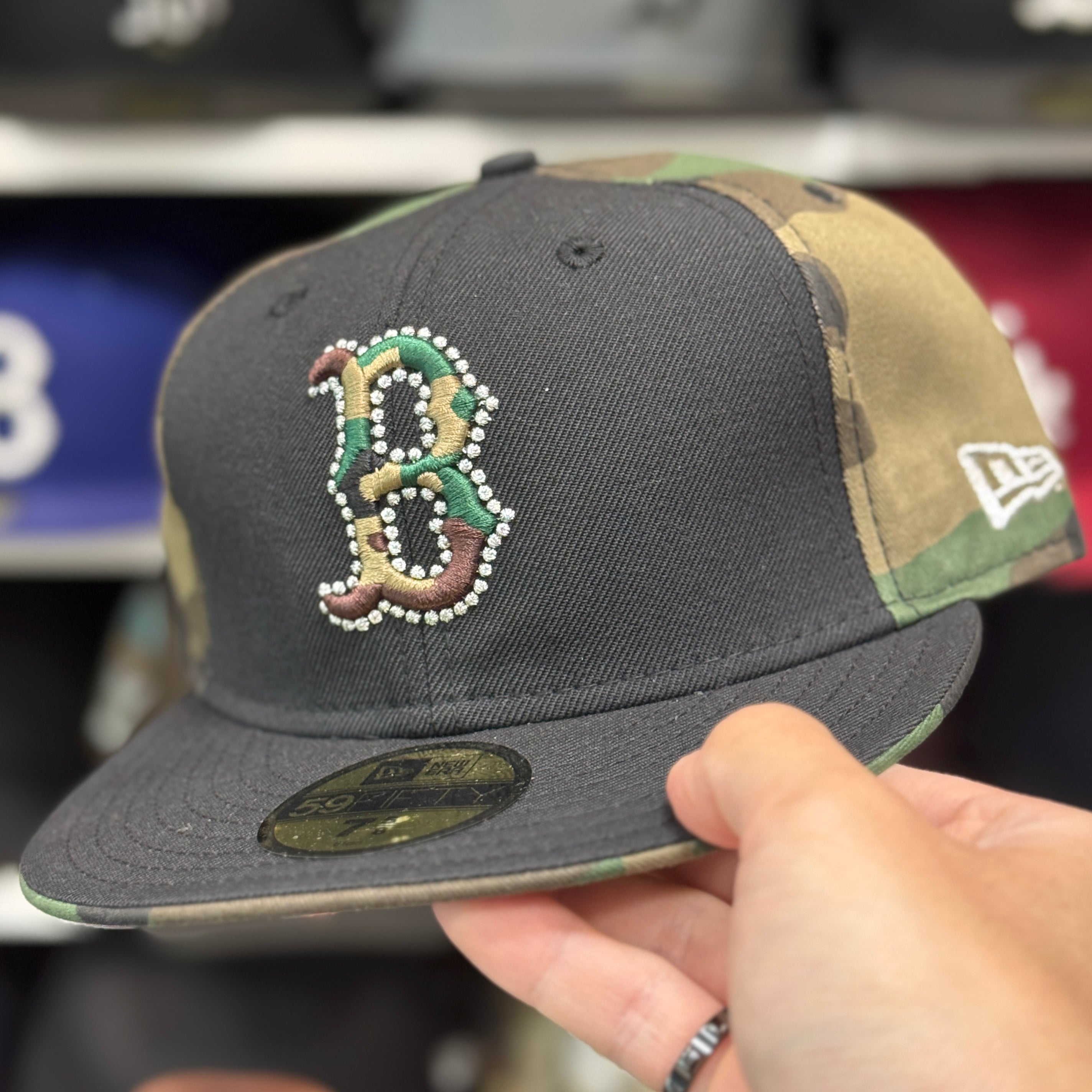 New Era Boston Red Sox 'Studded Camouflage' Black 59FIFTY Fitted Hat - Product Image