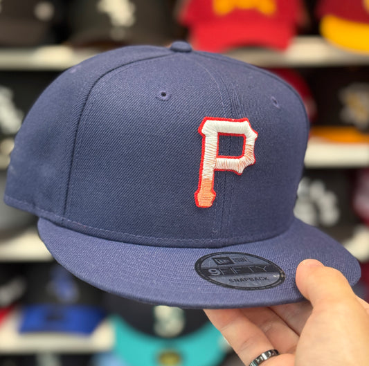 New Era Pittsburgh Pirates 'Red Fade' Navy 9FIFTY Snapback - Product Image