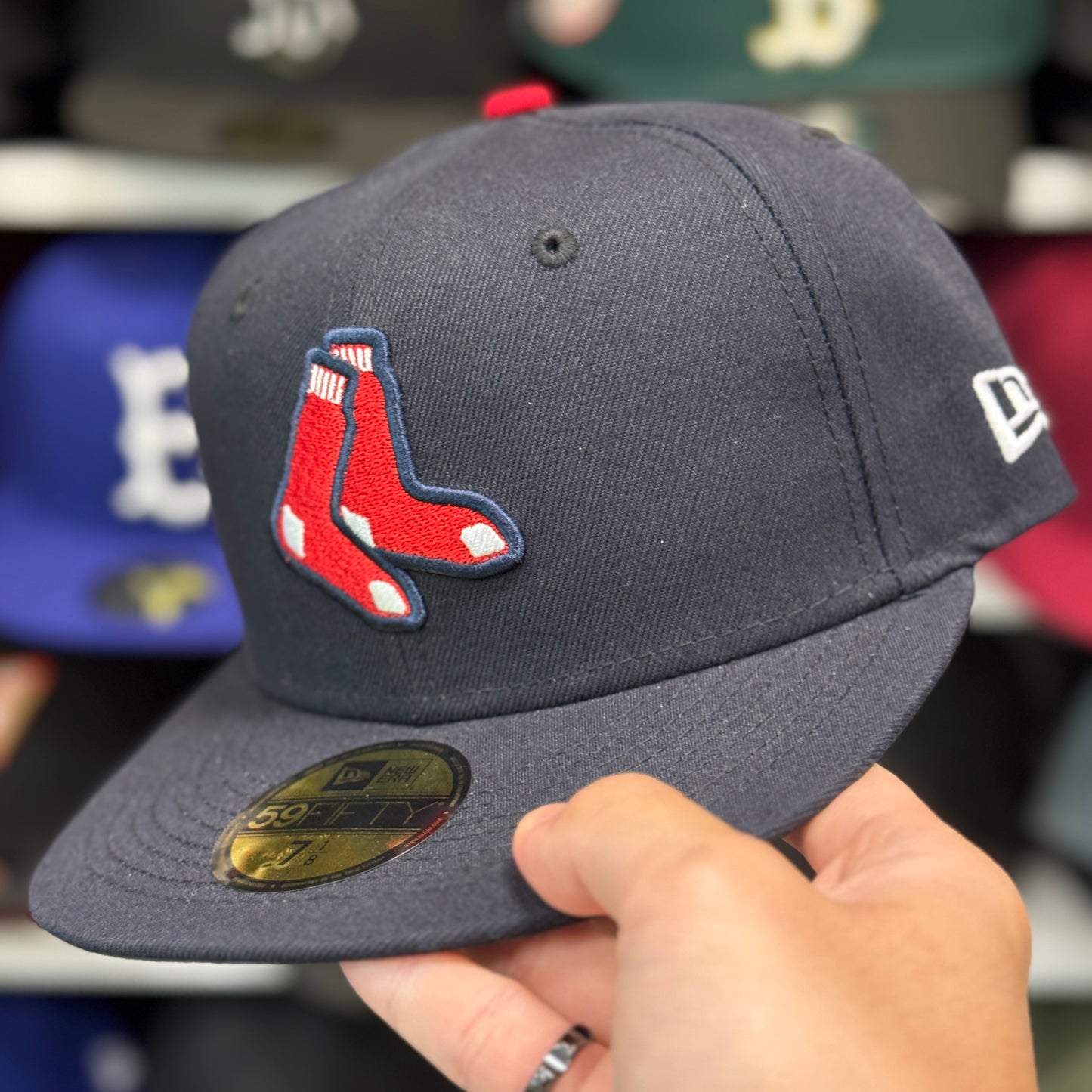 New Era Boston Red Sox 'Socks Logo' 59FIFTY Fitted Hat | Navy