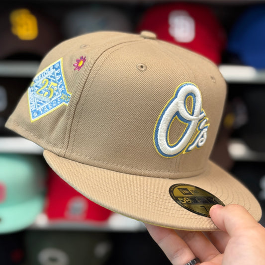 New Era Baltimore Orioles 'Floral 25th Anniversary' 59FIFTY Fitted Hat | Beige