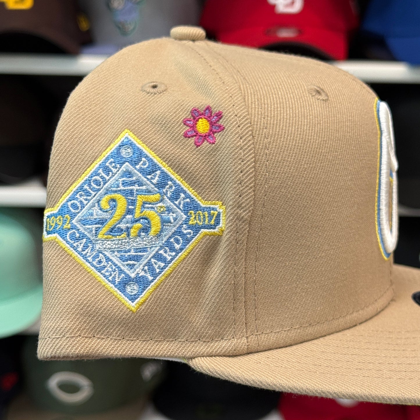 New Era Baltimore Orioles 'Floral 25th Anniversary' 59FIFTY Fitted Hat | Beige