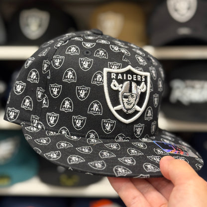 Oakland Raiders 'Logo Monogram' Black Reebok Fitted Hat