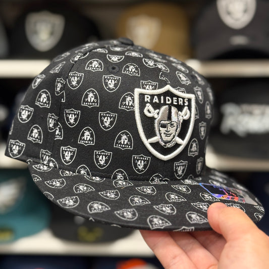 Oakland Raiders 'Logo Monogram' Black Reebok Fitted Hat