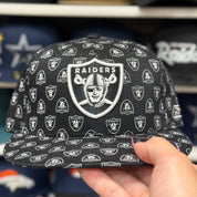 Oakland Raiders 'Logo Monogram' Black Reebok Fitted Hat - Product Image