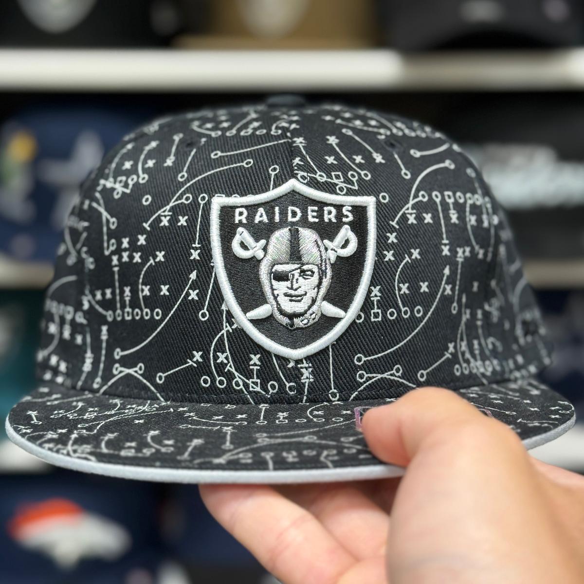 Oakland Raiders 'Coaches Route' Black Reebok Fitted Hat - Product Image
