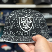 Oakland Raiders 'Coaches Route' Black Reebok Fitted Hat - Product Image