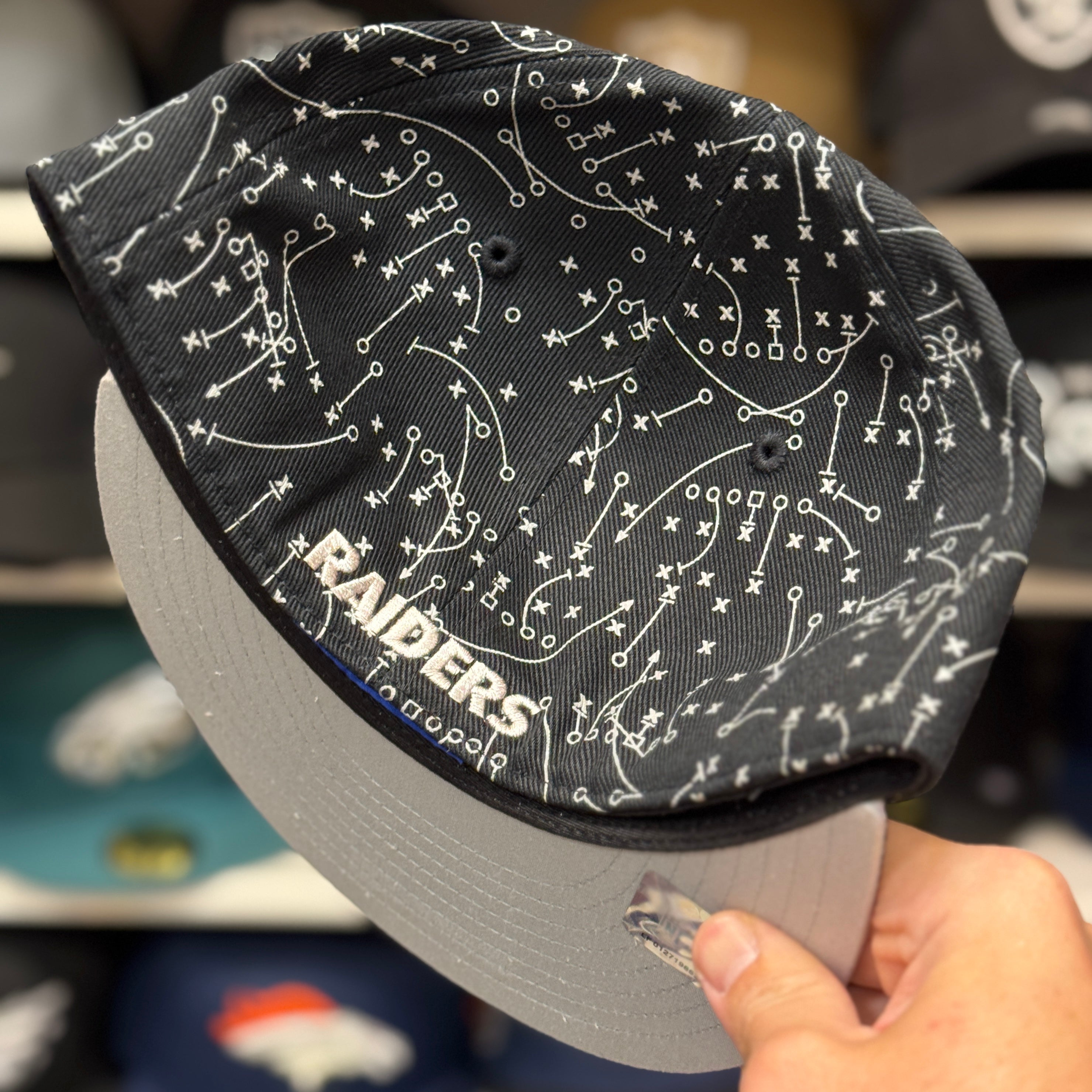 Oakland Raiders 'Coaches Route' Black Reebok Fitted Hat - Product Image