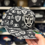 Oakland Raiders 'NFL Monogram' Black Reebok Fitted Hat - Product Image