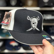 Oakland Raiders Black/White Reebok Fitted Hat - Product Image