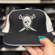 Oakland Raiders Black/White Reebok Fitted Hat - Product Image
