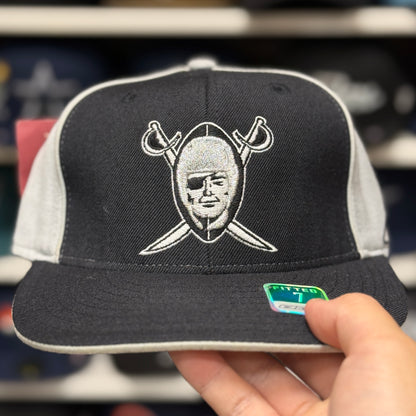 Oakland Raiders Black/Silver Reebok Fitted Hat - Product Image