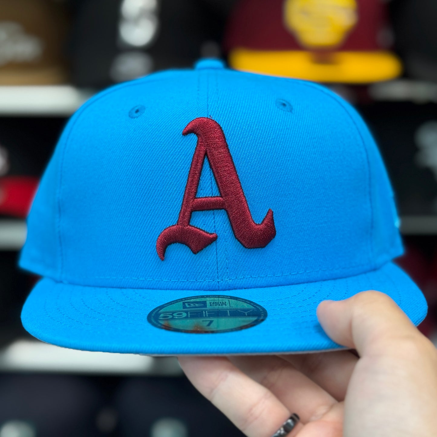 New Era Oakland Athletics 59FIFTY Fitted Hat | Blue/Blood
