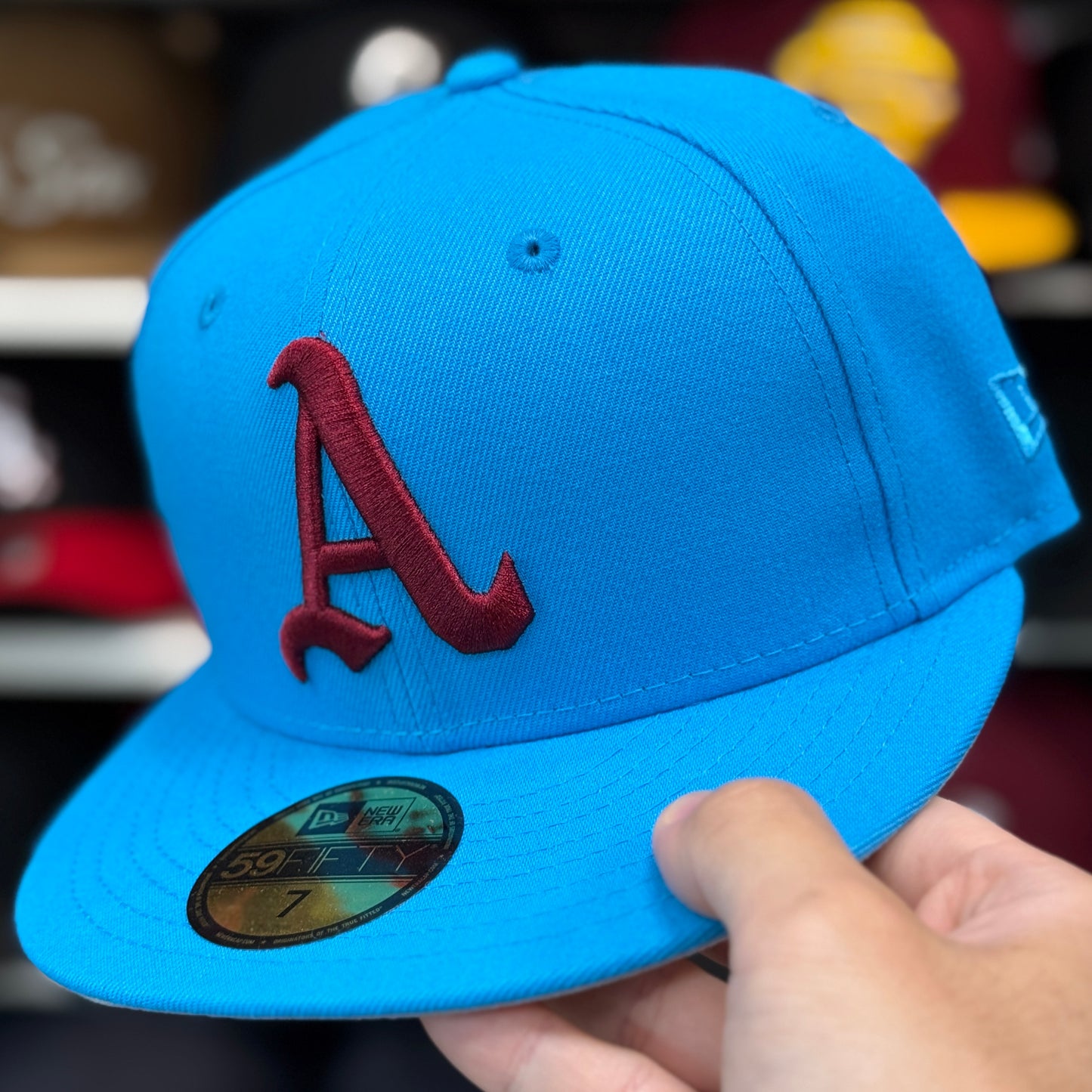 New Era Oakland Athletics 59FIFTY Fitted Hat | Blue/Blood