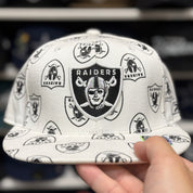 Oakland Raiders 'Logo Monogram' White Reebok Fitted Hat - Product Image