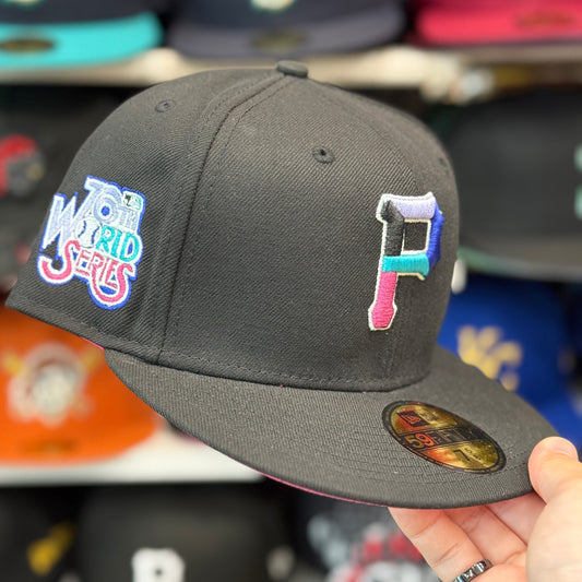 New Era Pittsburgh Pirates '70th World Series' 59FIFTY Fitted | Black - Pink Under Brim