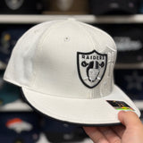 Oakland Raiders 'Ghost Shield' White Reebok Fitted Hat