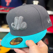 New Era Montreal Expos Dark Grey/Teal 59FIFTY Fitted Hat - Product Image