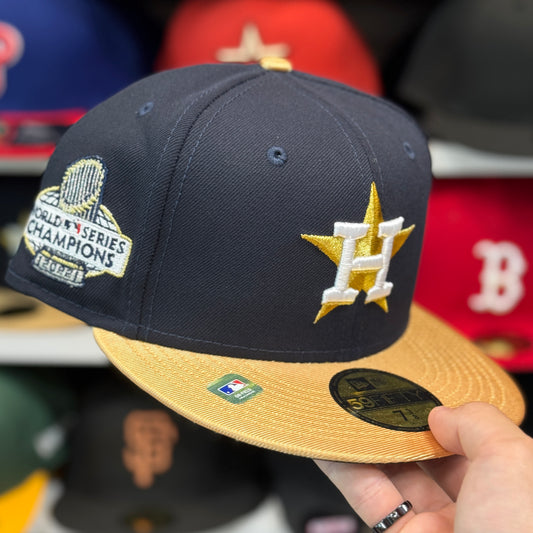 New Era Houston Astros '2022 World Series Champions' 59FIFTY Fitted Hat Navy/Gold