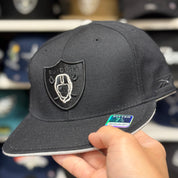 Oakland Raiders Black Reebok Fitted Hat - Product Image
