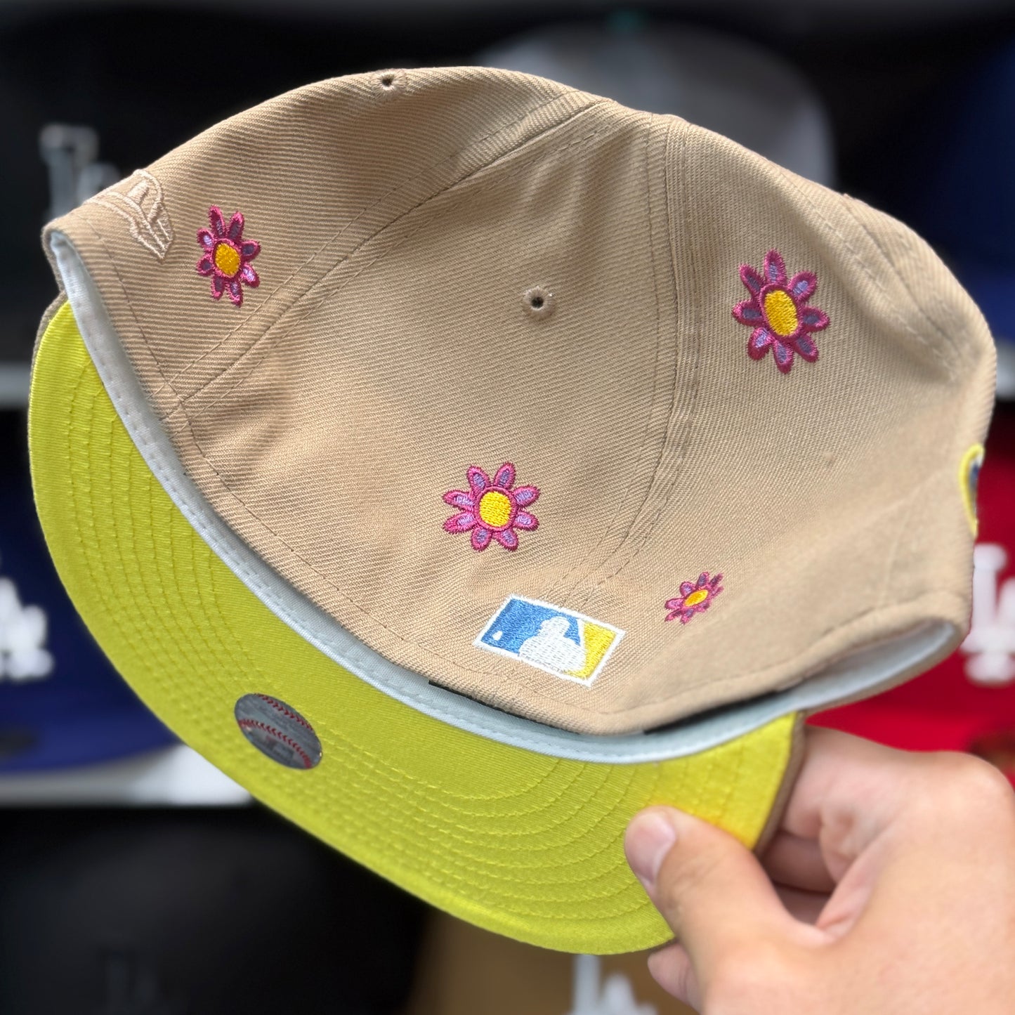 New Era Los Angeles Dodgers 'Floral 50th Anniversary' 59FIFTY Fitted Hat | Beige