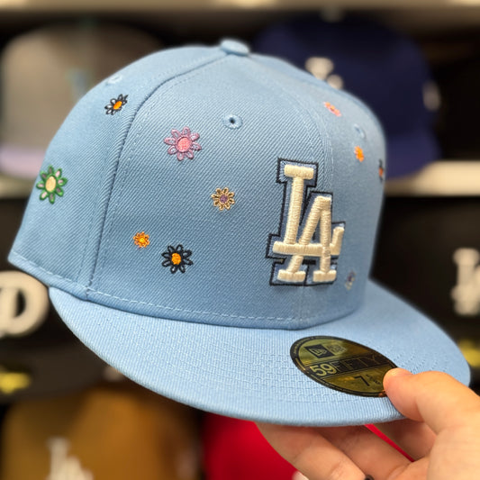 New Era Los Angeles Dodgers 'Floral - Blue Silk' 59FIFTY Fitted Hat | Light Blue