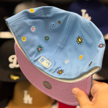 New Era Los Angeles Dodgers 'Floral - Blue Silk' 59FIFTY Fitted Hat | Light Blue