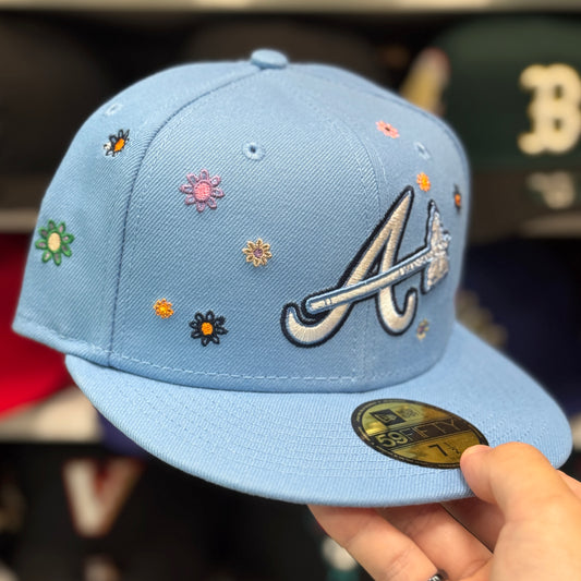 New Era Atlanta Braves 'Floral - Blue Silk' 59FIFTY Fitted Hat | Light Blue