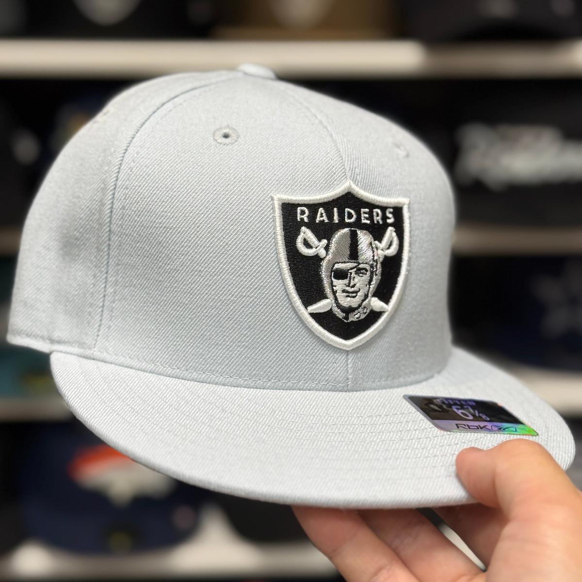 Oakland Raiders Grey Reebok Fitted Hat - Product Image