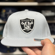Oakland Raiders Grey Reebok Fitted Hat - Product Image