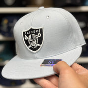 Oakland Raiders Grey Reebok Fitted Hat - Product Image