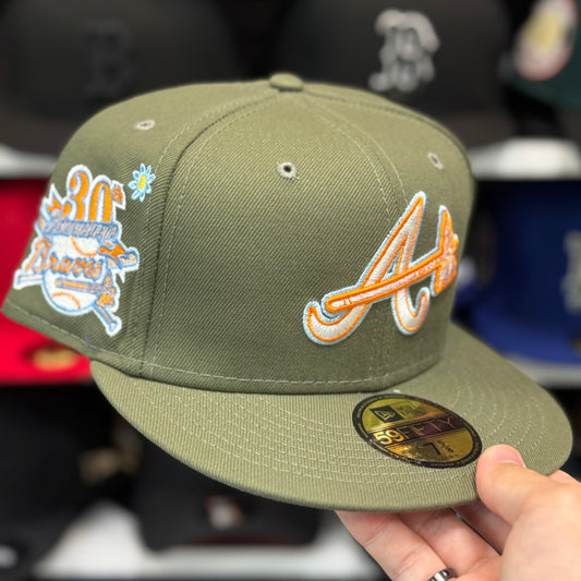 New Era Atlanta Braves 'Floral 30th Anniversary' 59FIFTY Fitted Hat | Olive