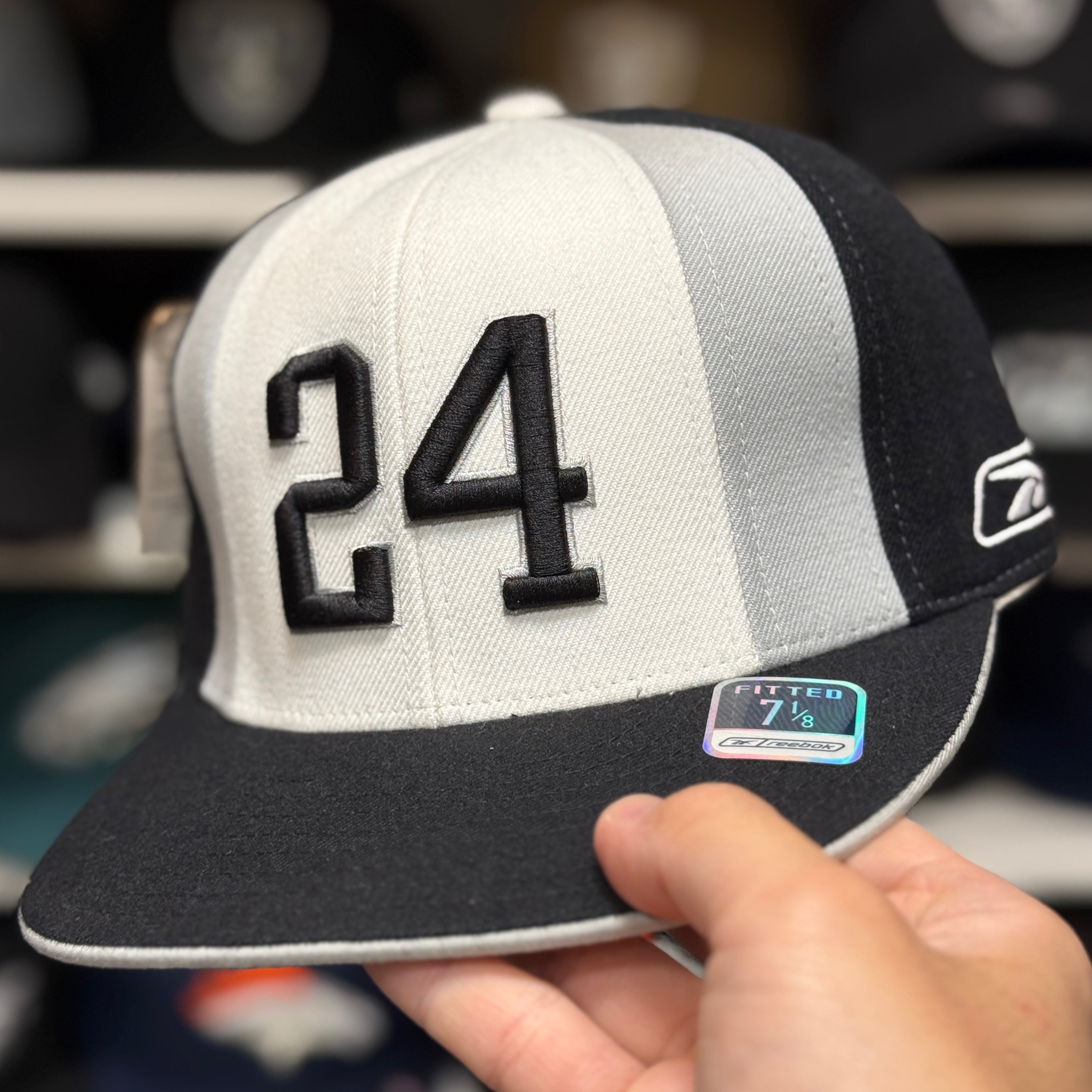 Oakland Raiders 'Charles Woodson' Multicolor Reebok Fitted Hat - Product Image