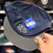 Oakland Raiders 'Railroad Stripe' Denim Reebok Fitted Hat - Product Image