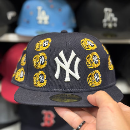 New Era New York Yankees 'World Series Champions Ring' 59FIFTY Fitted Hat | Navy/Gold