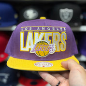 Los Angeles Lakers Purple/Yellow Vintage Mitchell & Ness Snapback - Product Image