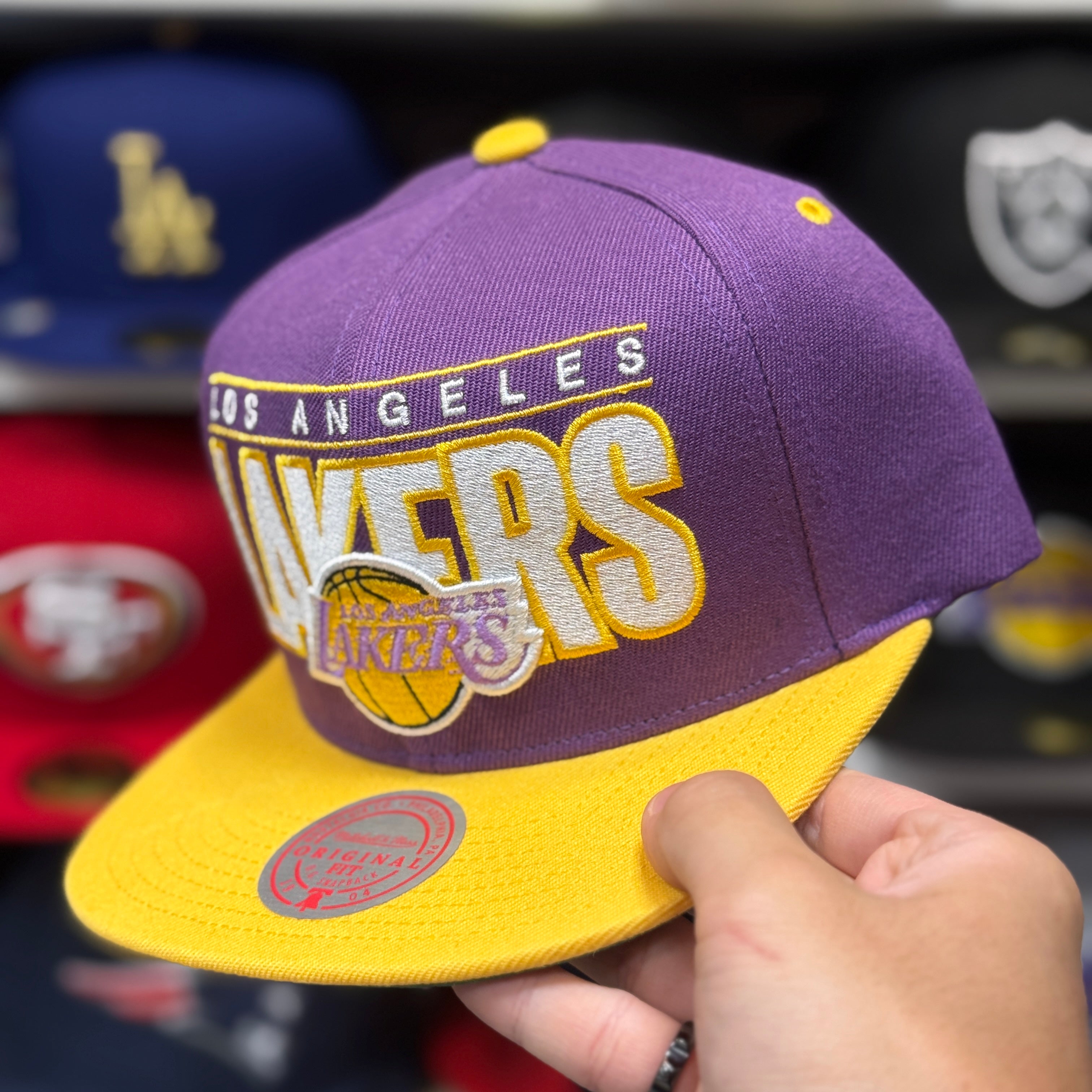 Los Angeles Lakers Purple/Yellow Vintage Mitchell & Ness Snapback - Product Image