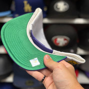 Los Angeles Lakers 'Script Logo' White/Purple Mitchell & Ness Snapback - Product Image